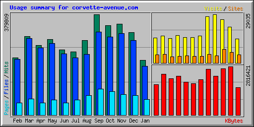 Usage summary for corvette-avenue.com